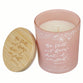 Glass Candle with Bamboo Lid: Pink Be Still Ps. 4610