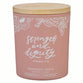 Glass Candle with Bamboo Lid: Pink Strength & Dignity Prov. 3125