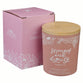 Glass Candle with Bamboo Lid: Pink Strength & Dignity Prov. 3125