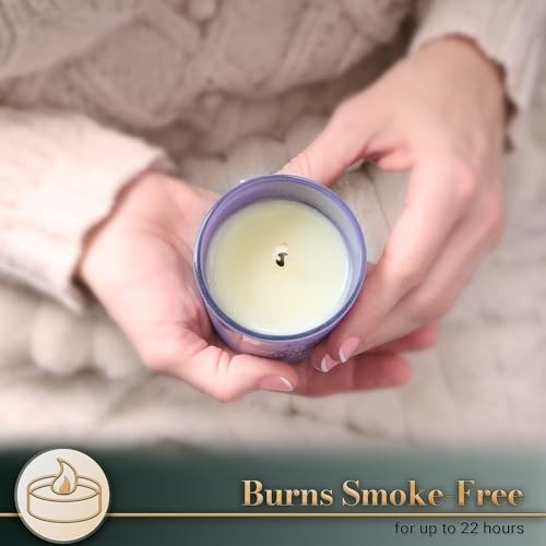 Glass Candle with Bamboo Lid: Purple No Fear Ps. 1186