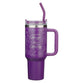 Tumbler with Straw Stainless Steel (1183 ml): His Mercies are New (Lam. 3:22-33), Purple
