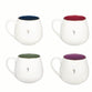 Christmas Ceramic Mug (Set of 4, 355 ml): Christmas Wreath, White outside, coloured insides