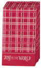 Christmas Paper Napkin (Set of 12): Joy to the World, Red Plaid