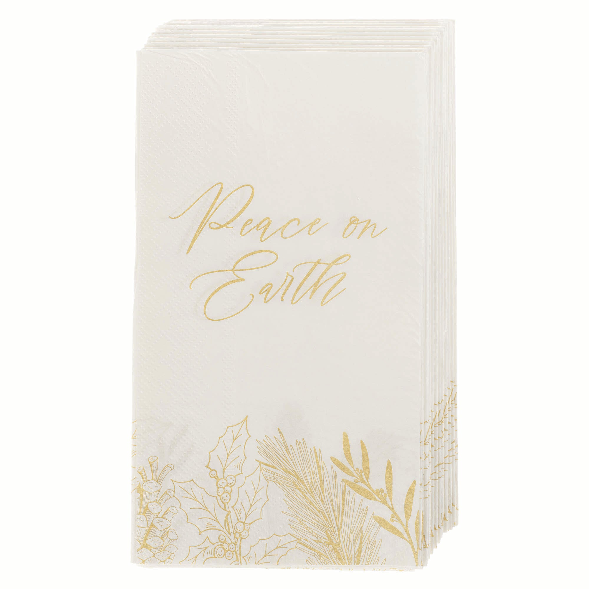 Christmas Paper Napkin (Set of 12): Peace on Earth, Golden Pine