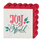 Christmas Paper Napkin (Set of 12): Joy to the World, Red Scalloped