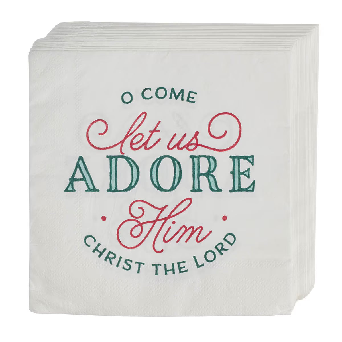 Christmas Paper Napkin (Set of 12): Come Let Us Adore Him