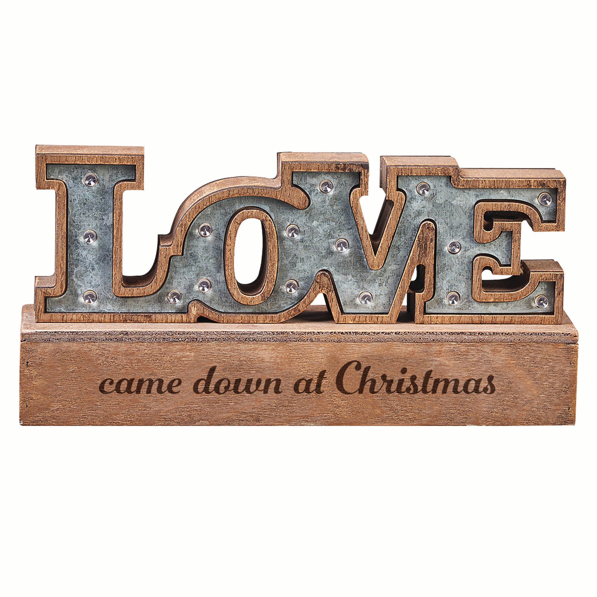 ChristmasTabletop Lighted Sign: LOVE