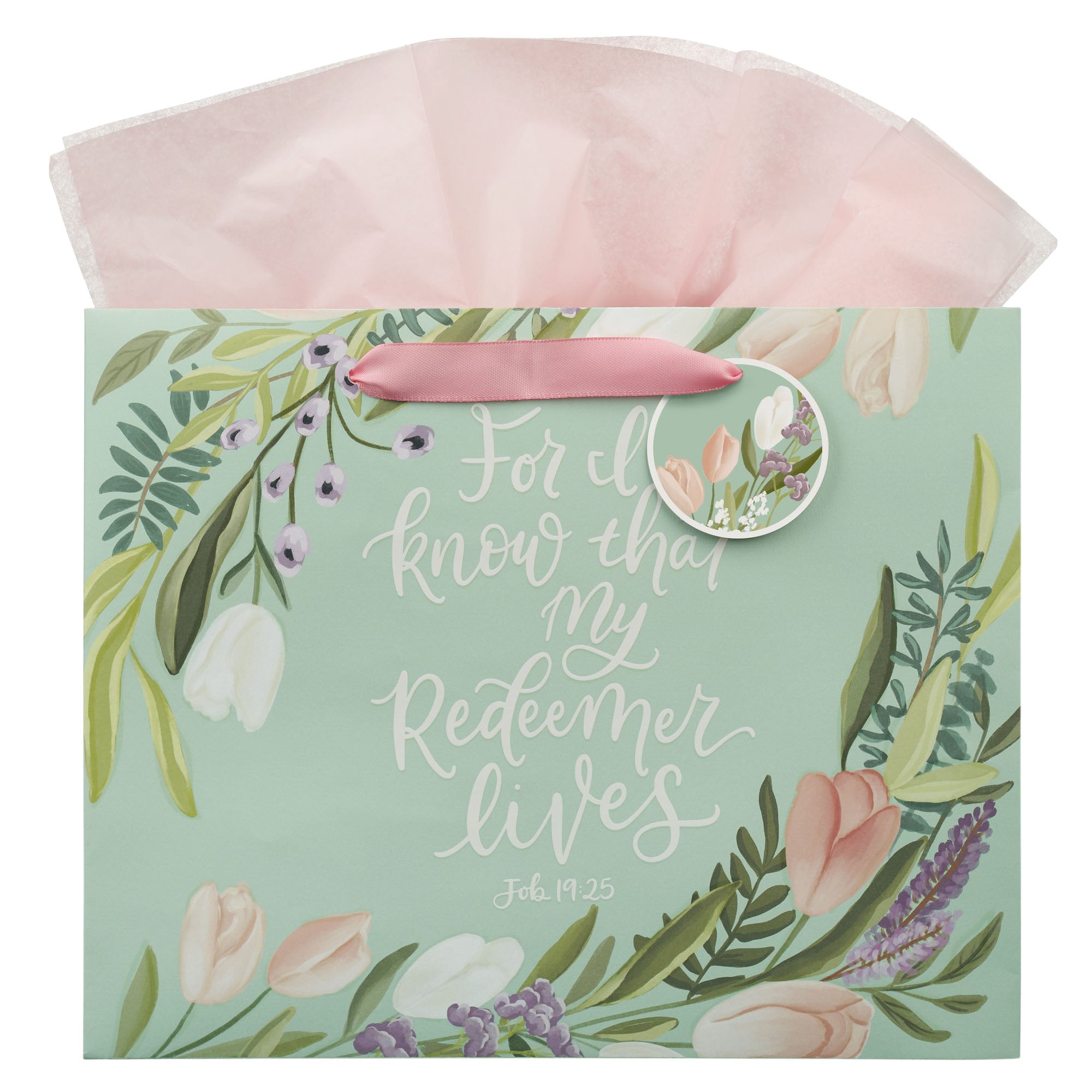 Gift Bag, Large Landscape: For I Know That My Redeemer Lives, Floral