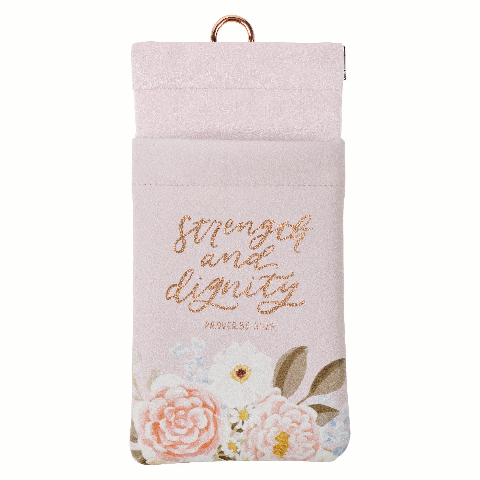Eyeglass Case: Strength and Dignity Prov. 31:25, Pink