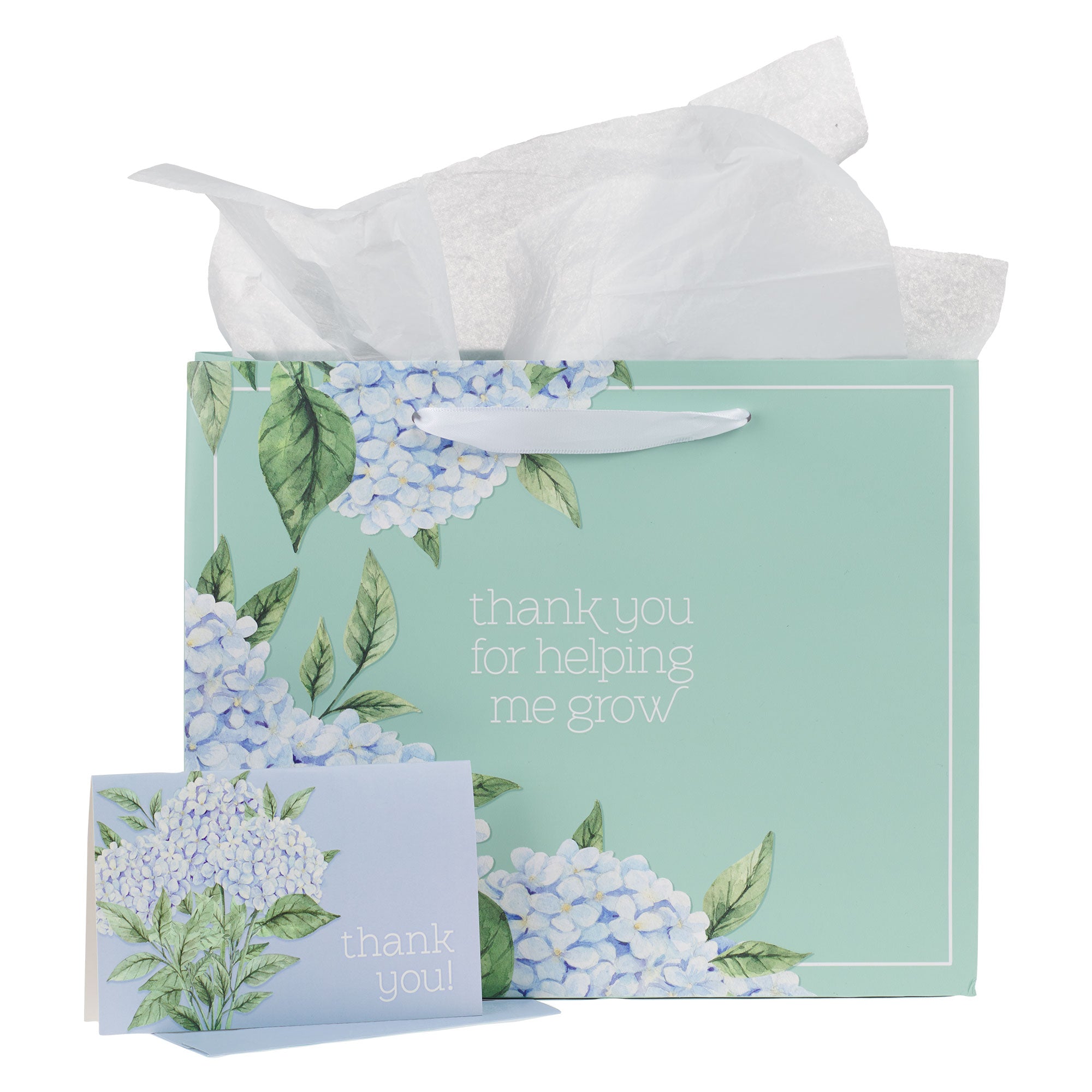 Gift Bag Large Landscape: Thank You For Helping Me Grow (Hydrangea Series)