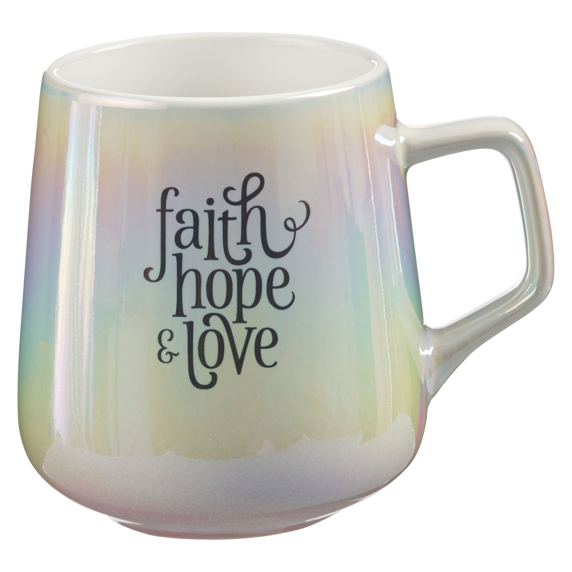 Ceramic Mug, 384 ML: Faith, Hope & Love, Iridescent