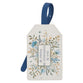Luggage Tag: Be Strong Courageous Kind, Blue Petite Floral