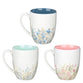 Mugs (Set of 3): Faith Hope Love, Petite Floral