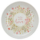 Ceramic Plate: Faith Hope Love, Pink Petite Floral