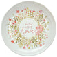 Ceramic Plate: Faith Hope Love, Pink Petite Floral