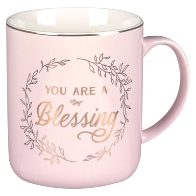 Ceramic Mug: You Are A Blessing, Pink, Comes in a Corrugated Box