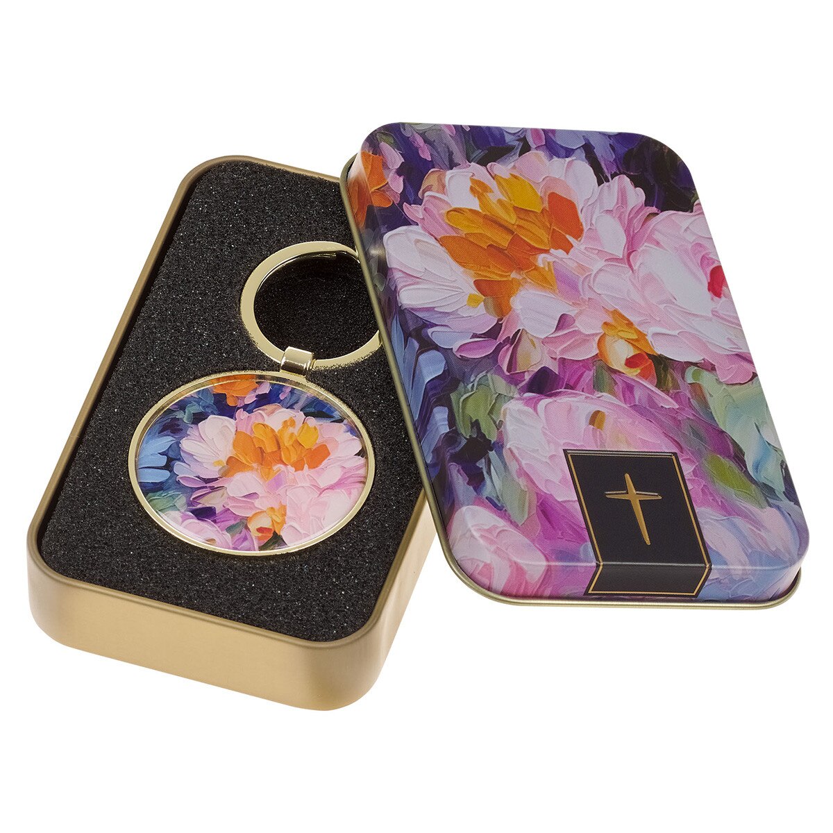 Metal Keyring in Tin: A Sweet Friendship (Watercolor Garden Collection)