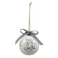 Christmas Bauble Ornament: Joy to the World, White, Ceramic 