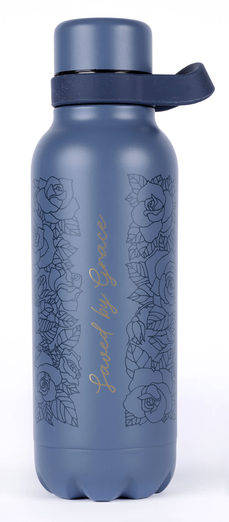 Water Bottle, Stainless Steel: Blue Saved By Grace
