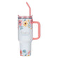 Travel Tumbler with Straw, Stainless Steel, 1183ml (Teacher Coral Garden Collection)