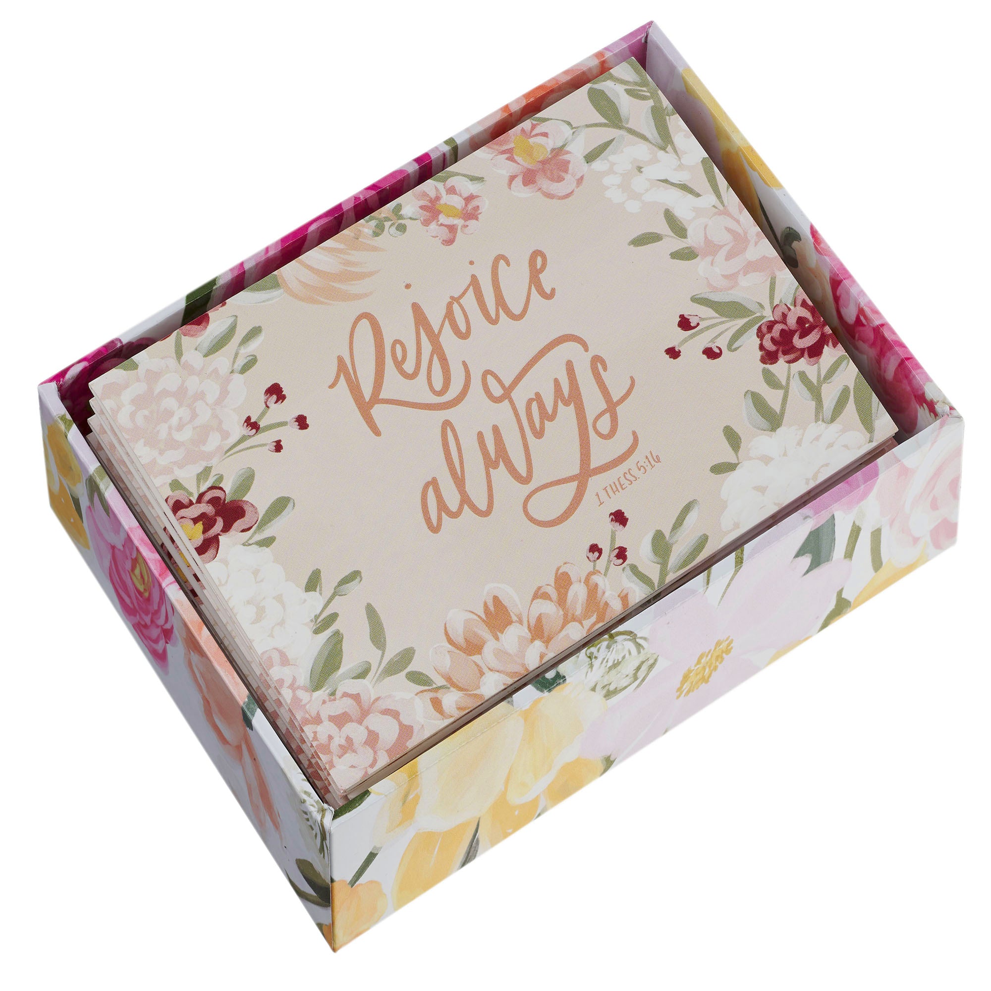 Boxed Note Cards: Rejoice Always, 20 Cards, 5 each of 4 designs and envelopes