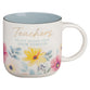 Ceramic Mug (414ml): White/Blue inside (Teacher Coral Garden Collection)