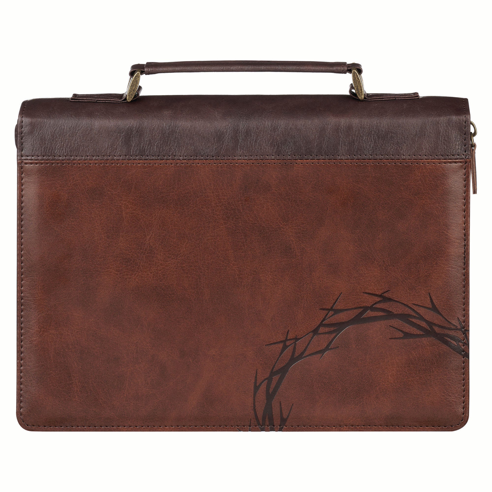 Bible Cover Medium: Classic Brown Two-tone Crown of Thorns/Amazing Grace Isa. 53:5