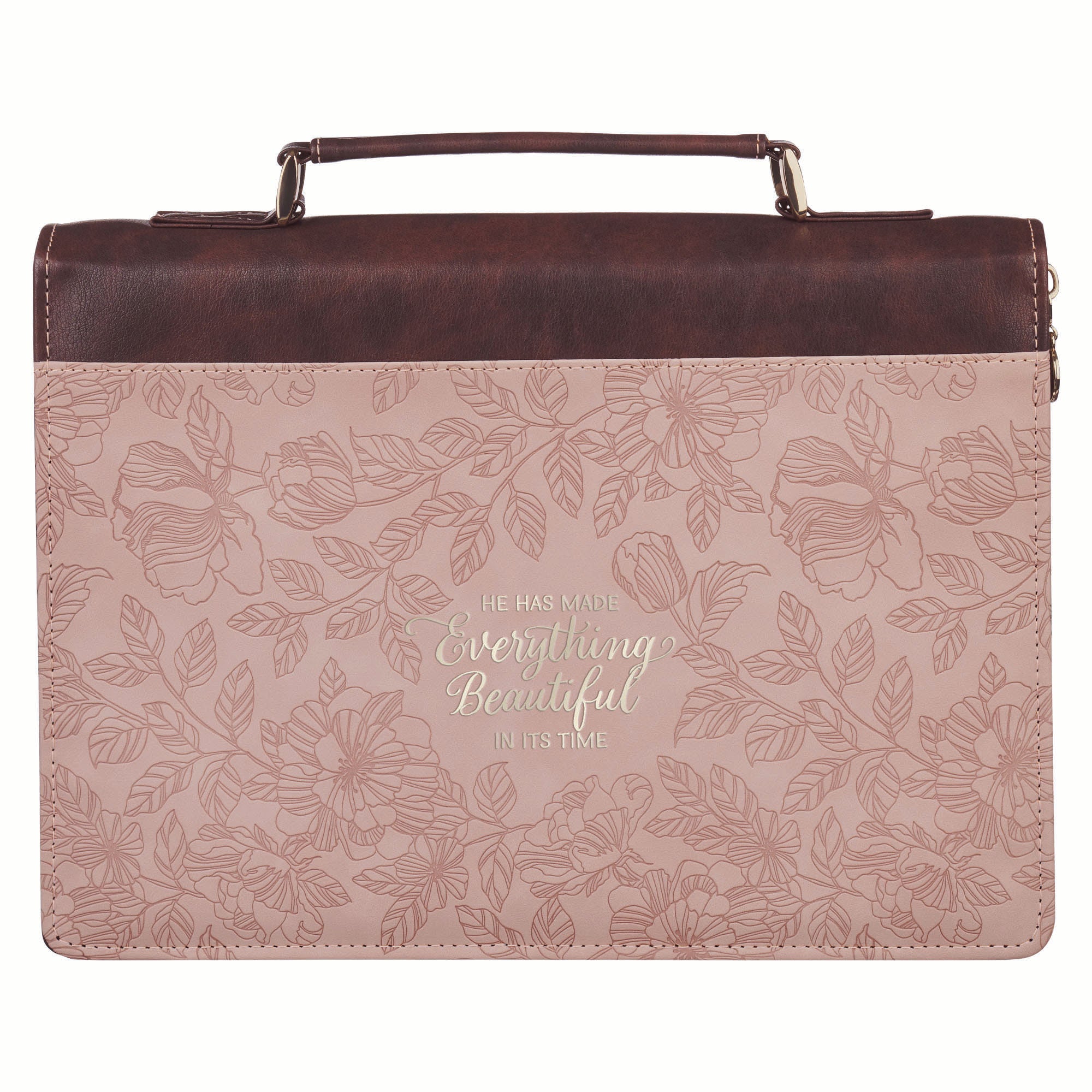 Bible Cover Medium: Fashion Pink/Brown Everything Beautiful Ecc. 3:11