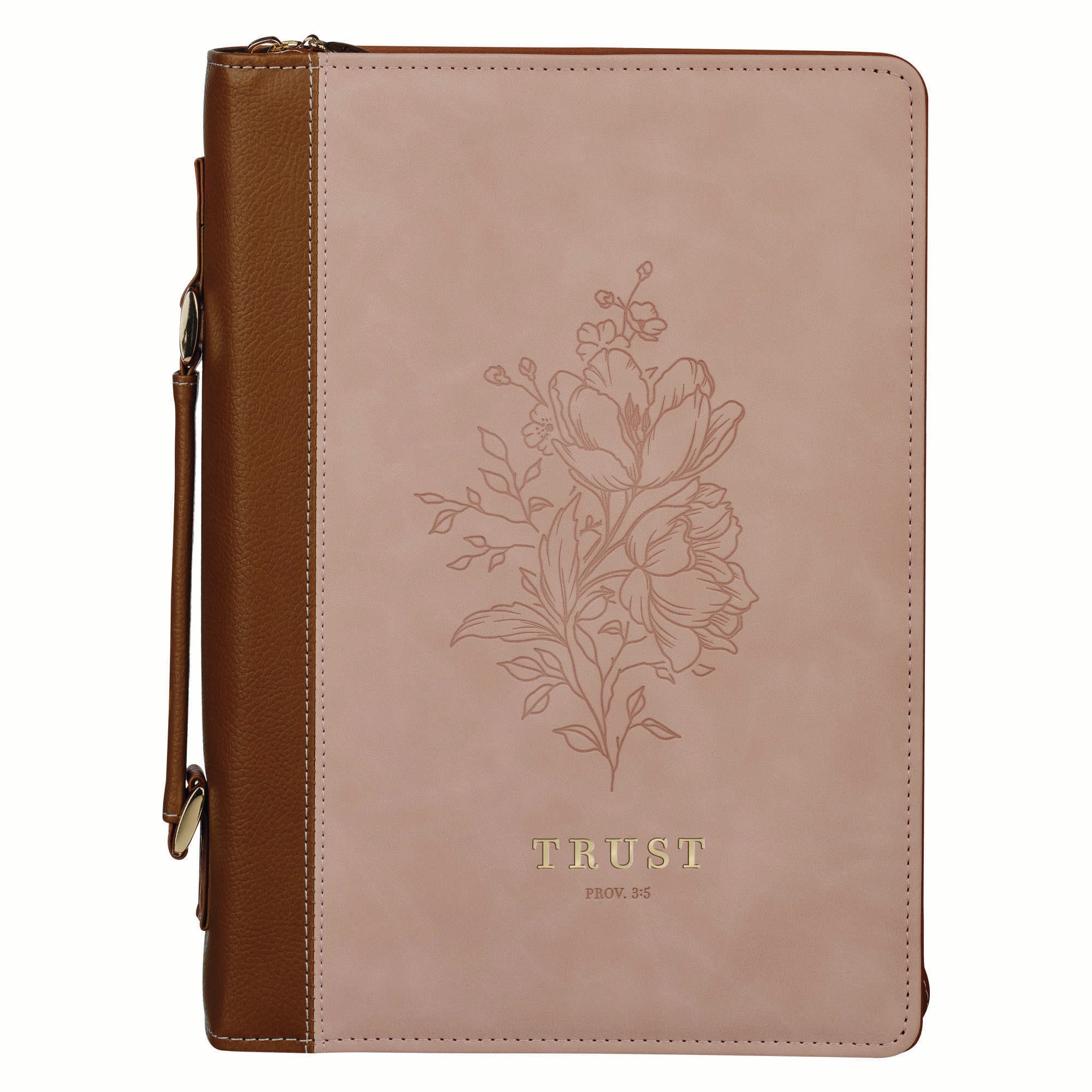 Bible Cover Medium: Fashion Pink/Brown Trust Prov. 3:5