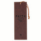 Bookmark Faux Leather: Brown Two-tone Faith Mountains Matt. 17:20