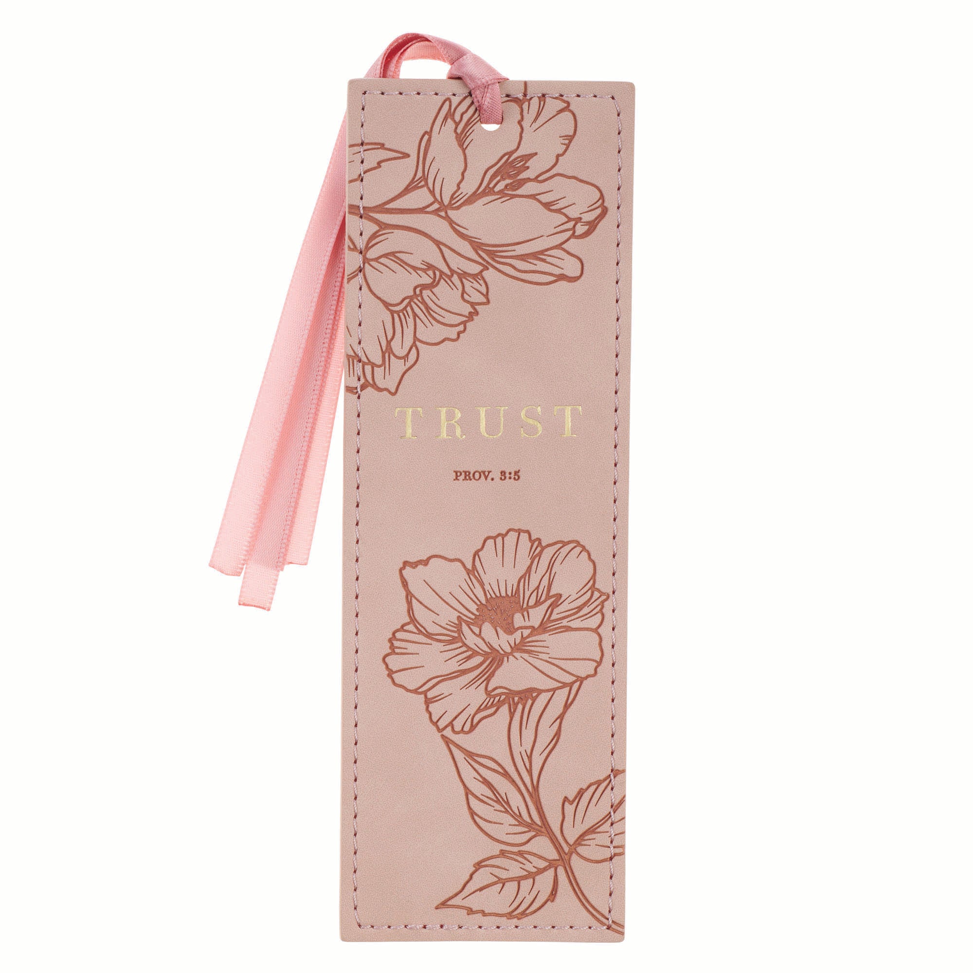 Bookmark Faux Leather: Pink Trust Prov. 3:5