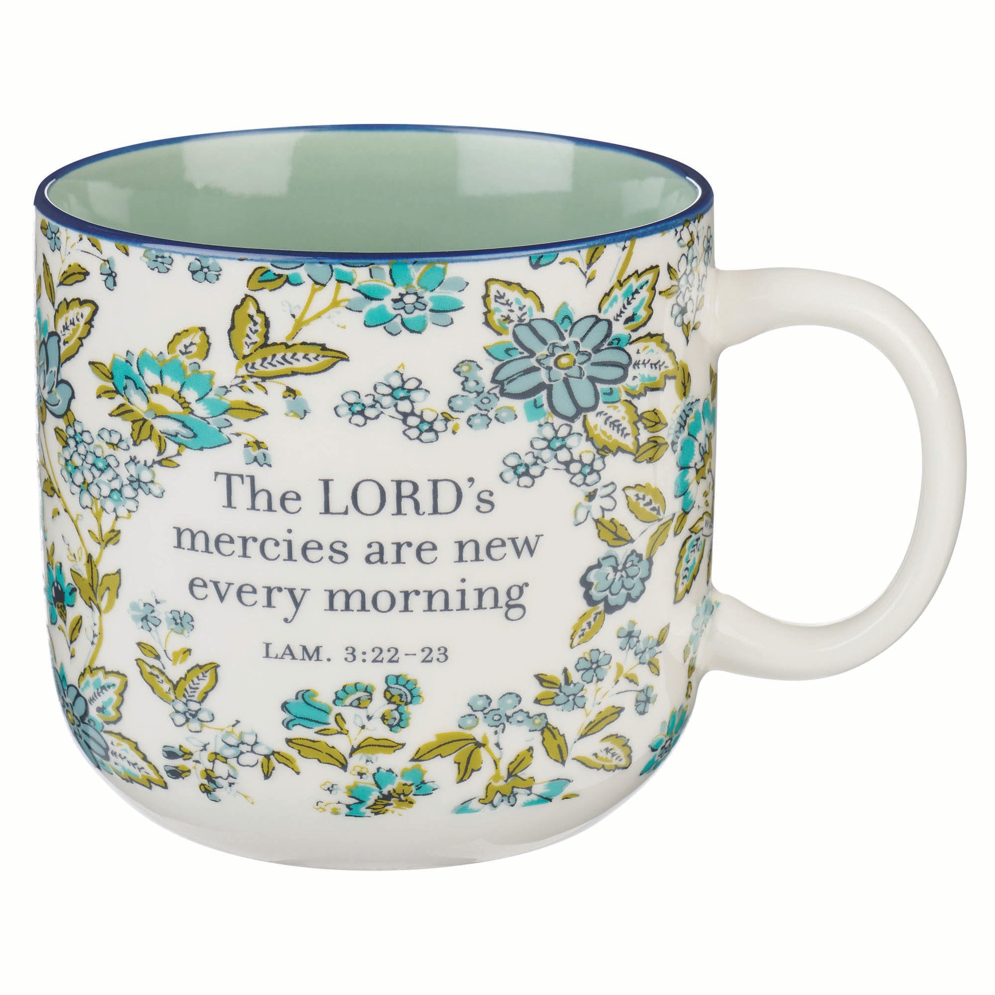 Ceramic Mug: Teal New Mercies Lam. 3:22-23