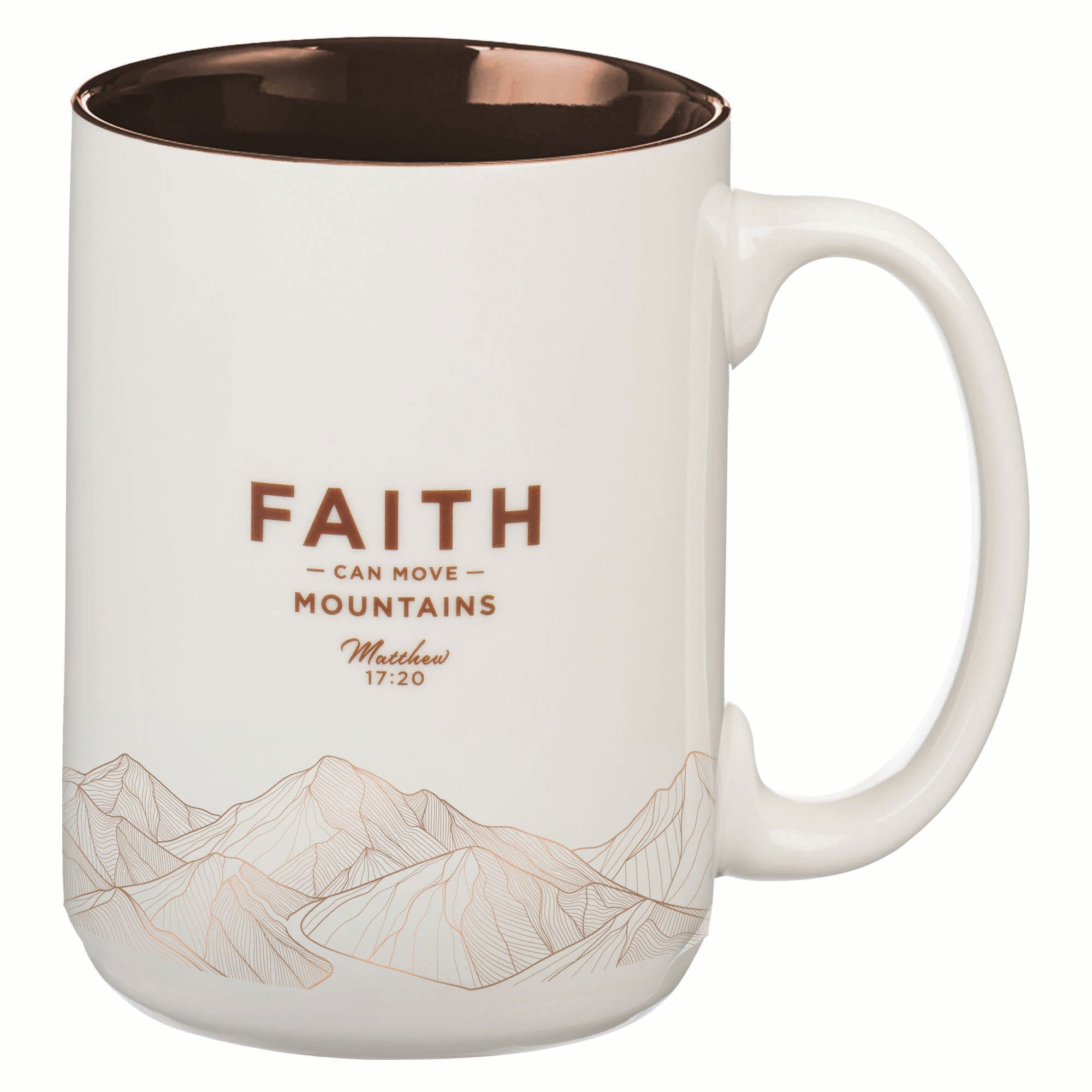 Ceramic Mug: White Faith Mountains Matt. 17:20