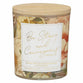 Glass Candle with Bamboo Lid: Floral Strong & Courageous Josh. 19