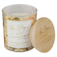 Glass Candle with Bamboo Lid: Floral Strong & Courageous Josh. 19