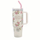 Tumbler with straw, Stainless Steel: Ivory Everything Beautiful Ecc. 3:11