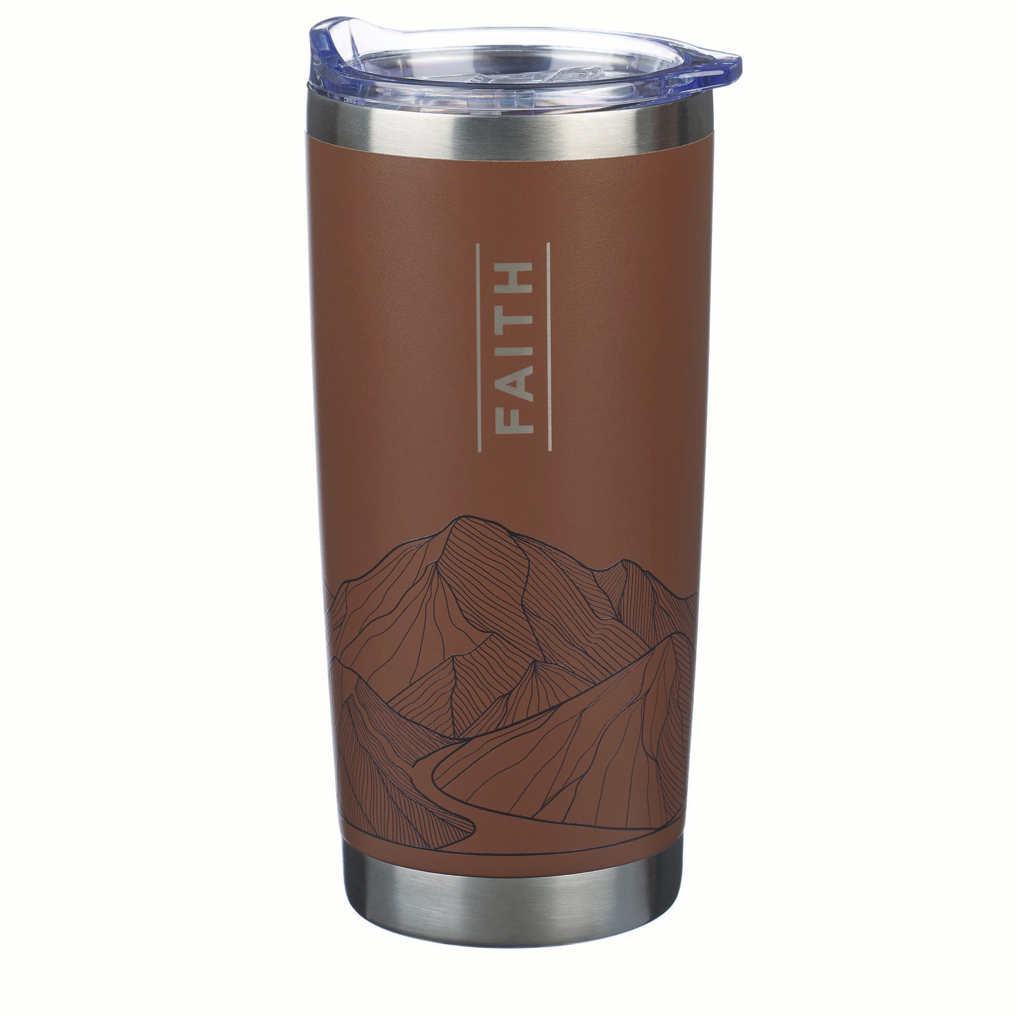Tumbler, Stainless Steel: Brown Faith Mountains