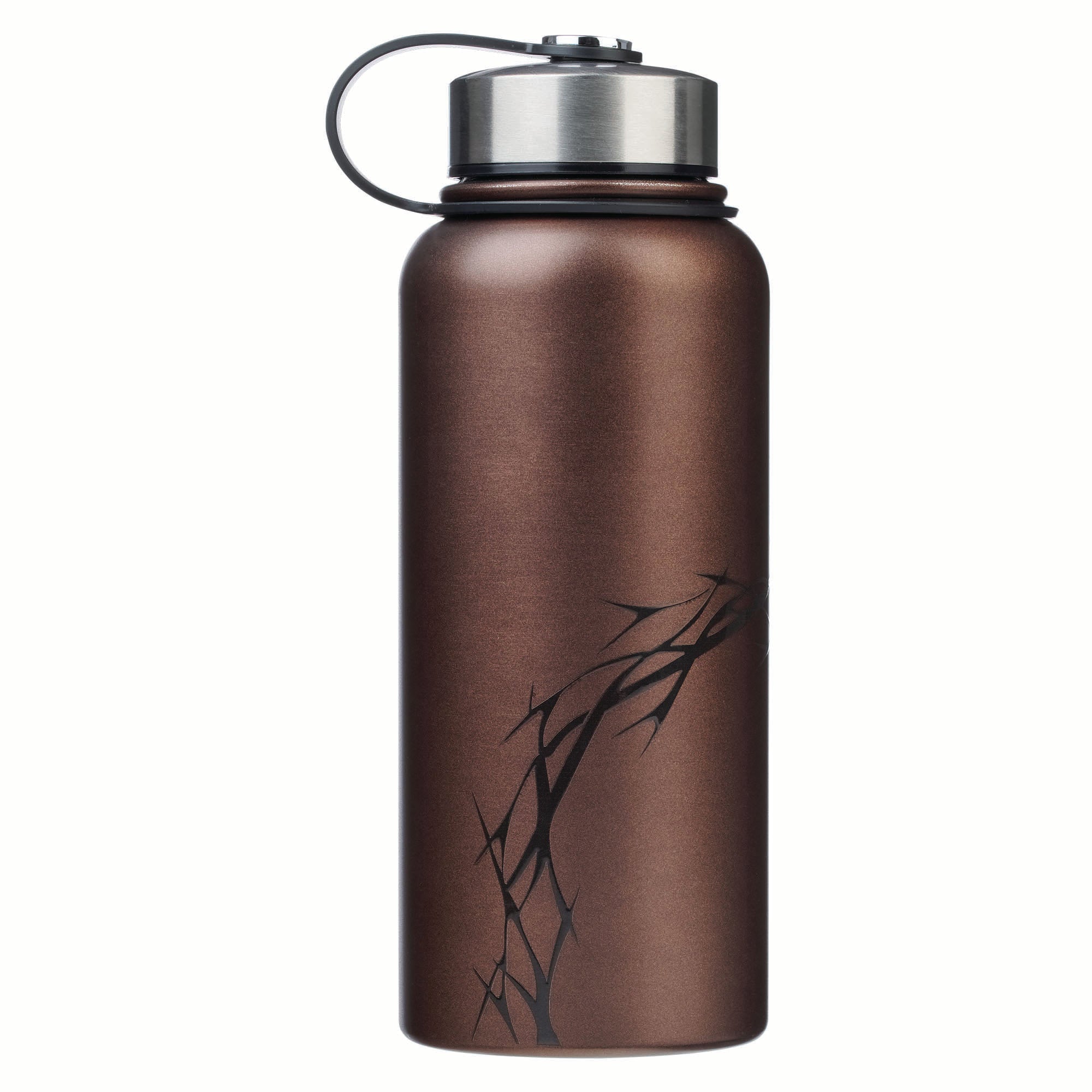 Water Bottle, Stainless Steel: Brown Crown of Thorns/Amazing Grace Isa. 53:5