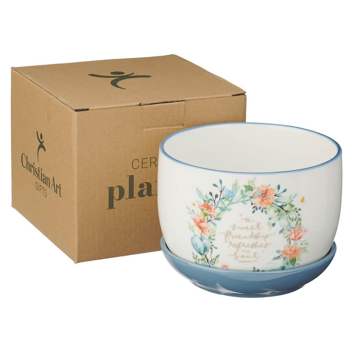 Ceramic Planter: Sweet Friendship Prov. 27:9