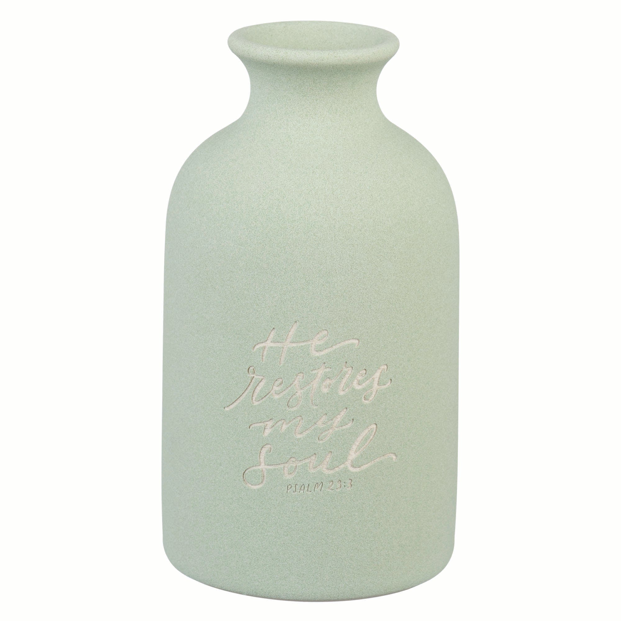 Table Vase: He Restores My Soul Ps. 23:3