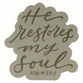 Magnet: He Restores My. Soul Ps. 23:3