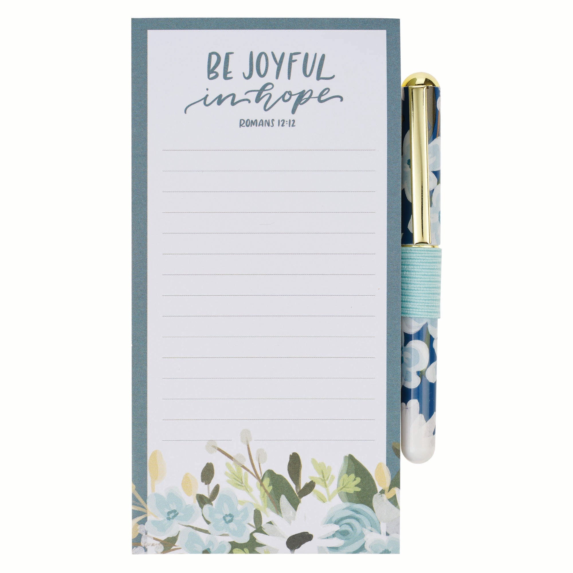 Magnetic Shopping List with Pen: Be Joyful in Hope Rom 12:12