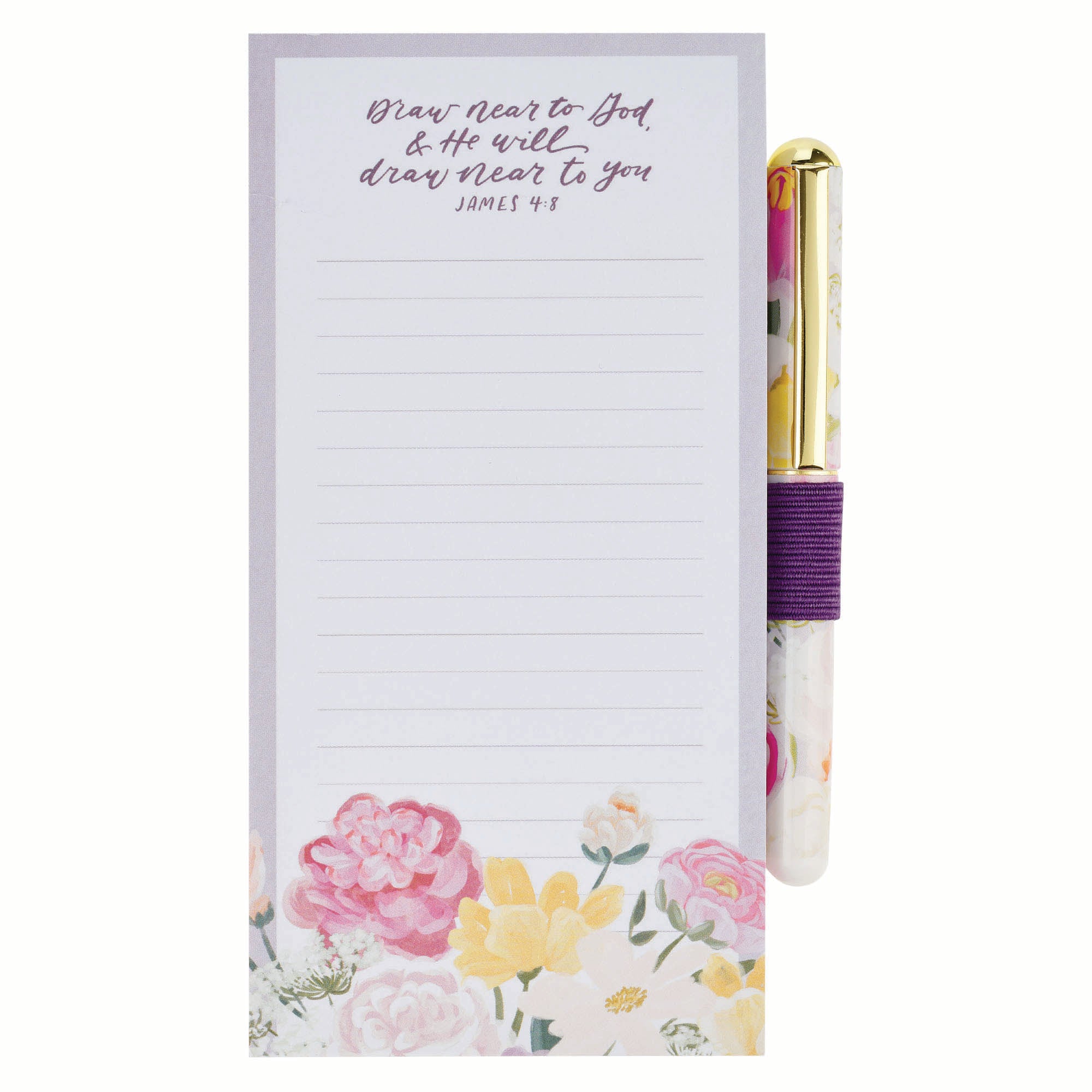 Magnetic Shopping List with Pen: Draw Near to God James 4:8