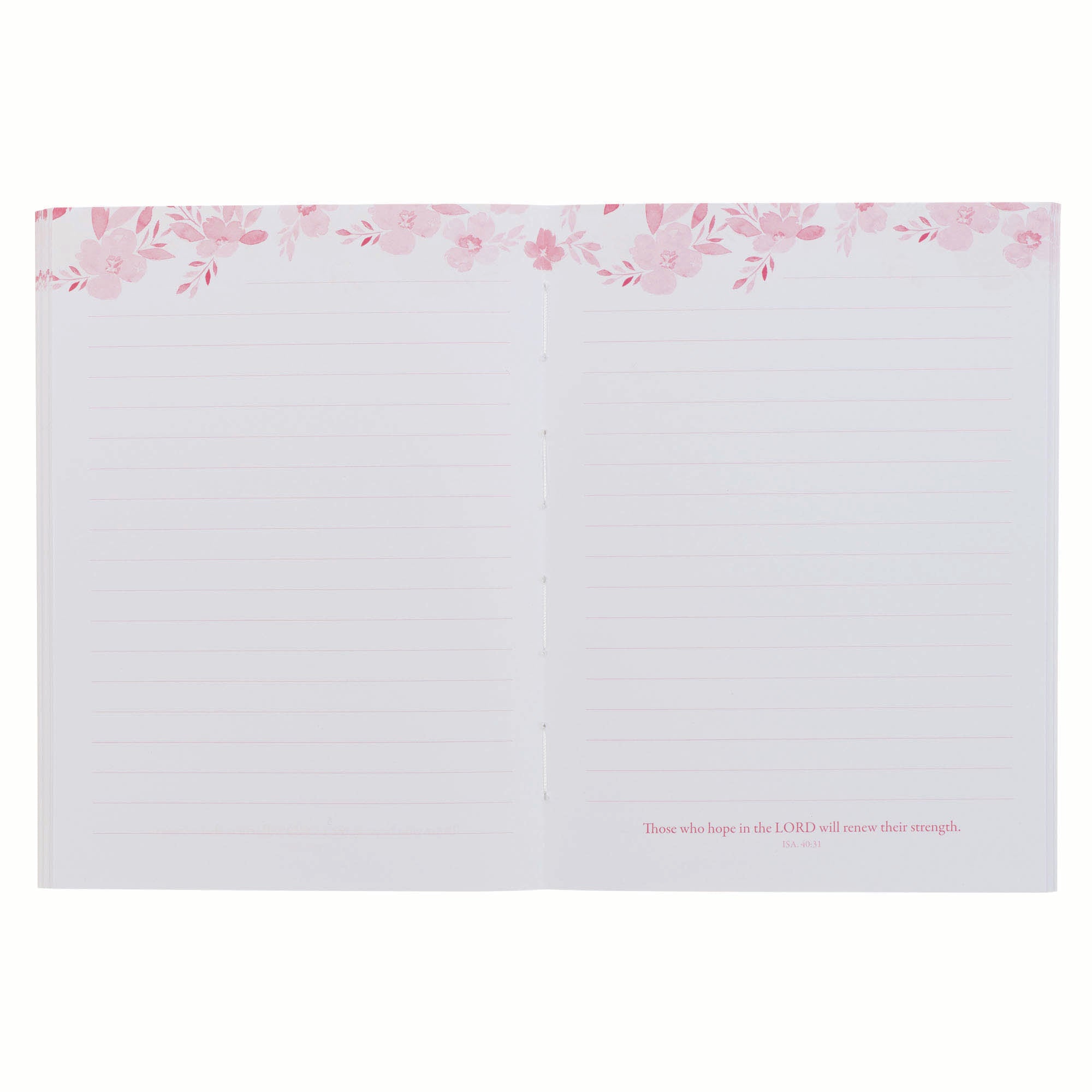 Notebook: Pink Floral Renew Their Strength Isa. 40:31