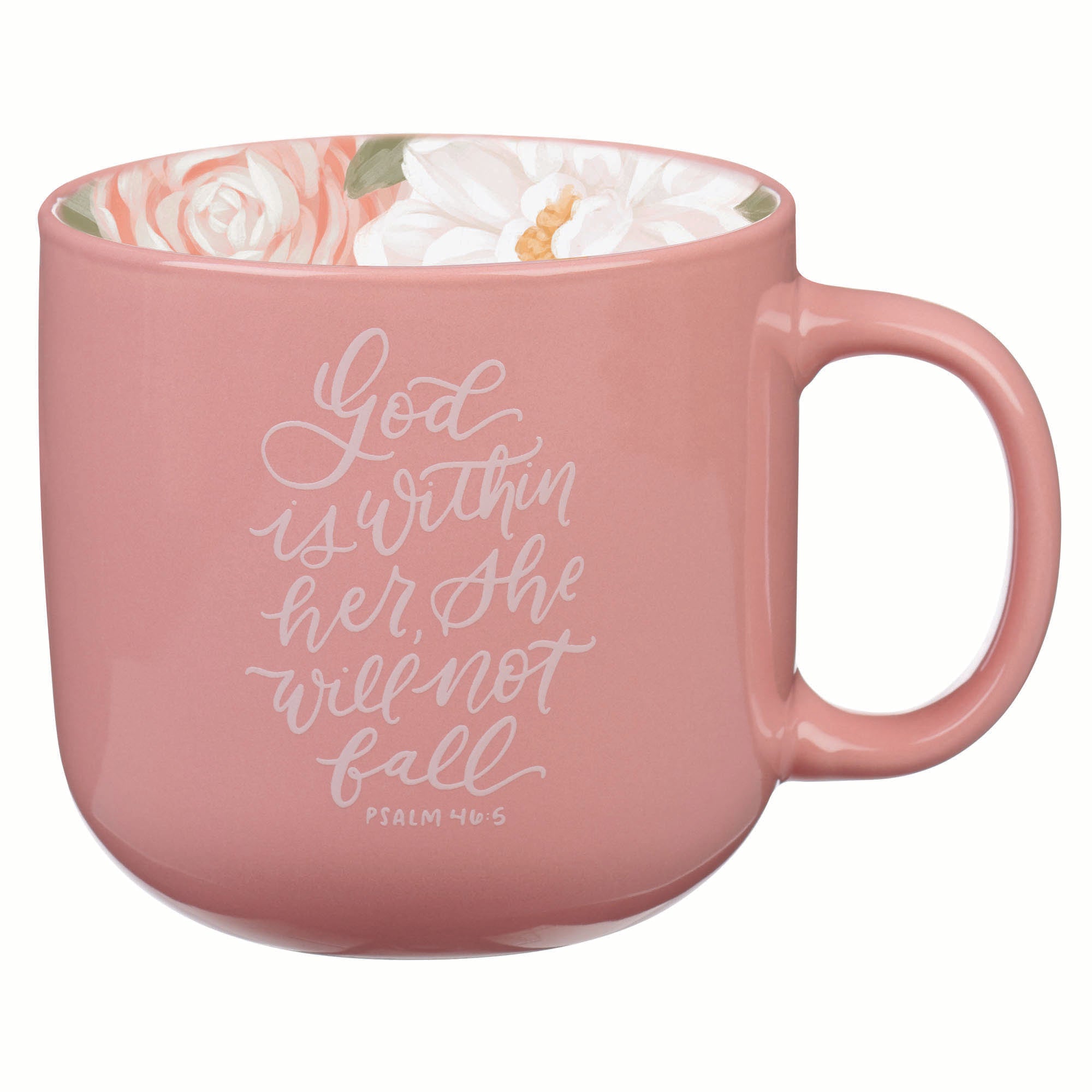 Ceramic Mug: Pink God is Within Her Ps. 46:5