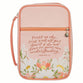 Bible Cover Large: Fashion Pink Floral Printed Trust in The Lord With All Your Heart Prov. 3:5