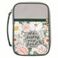 Bible Cover Medium: Fashion Green Floral Printed He Restores My Soul Ps. 23:3