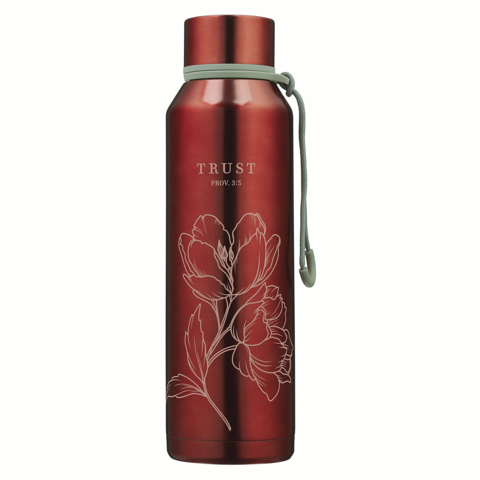 Water Bottle, Stainless Steel: Pink Trust Prov. 3:5