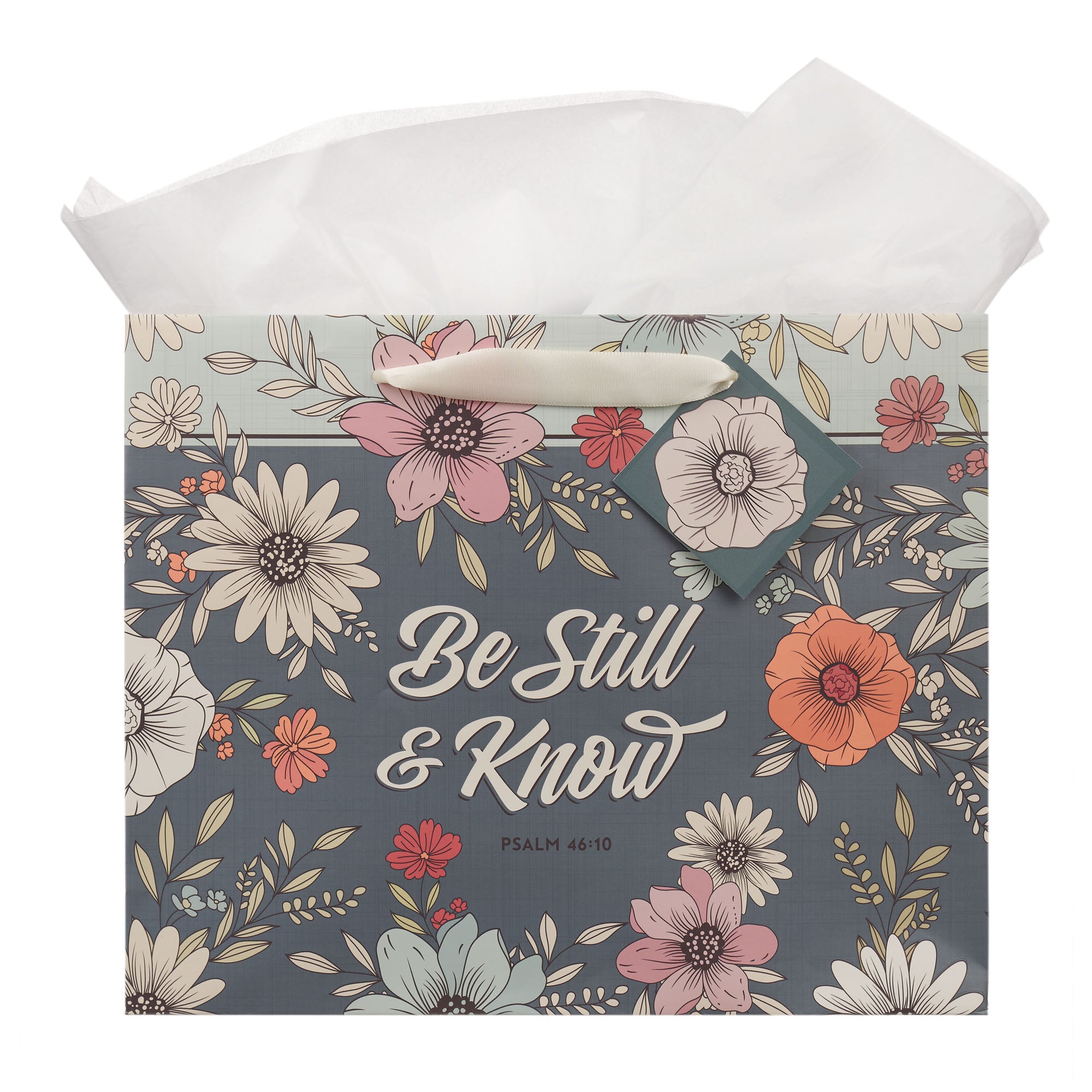 Gift Bag, Large Landscape (Be Still Teal Botanical Collection)