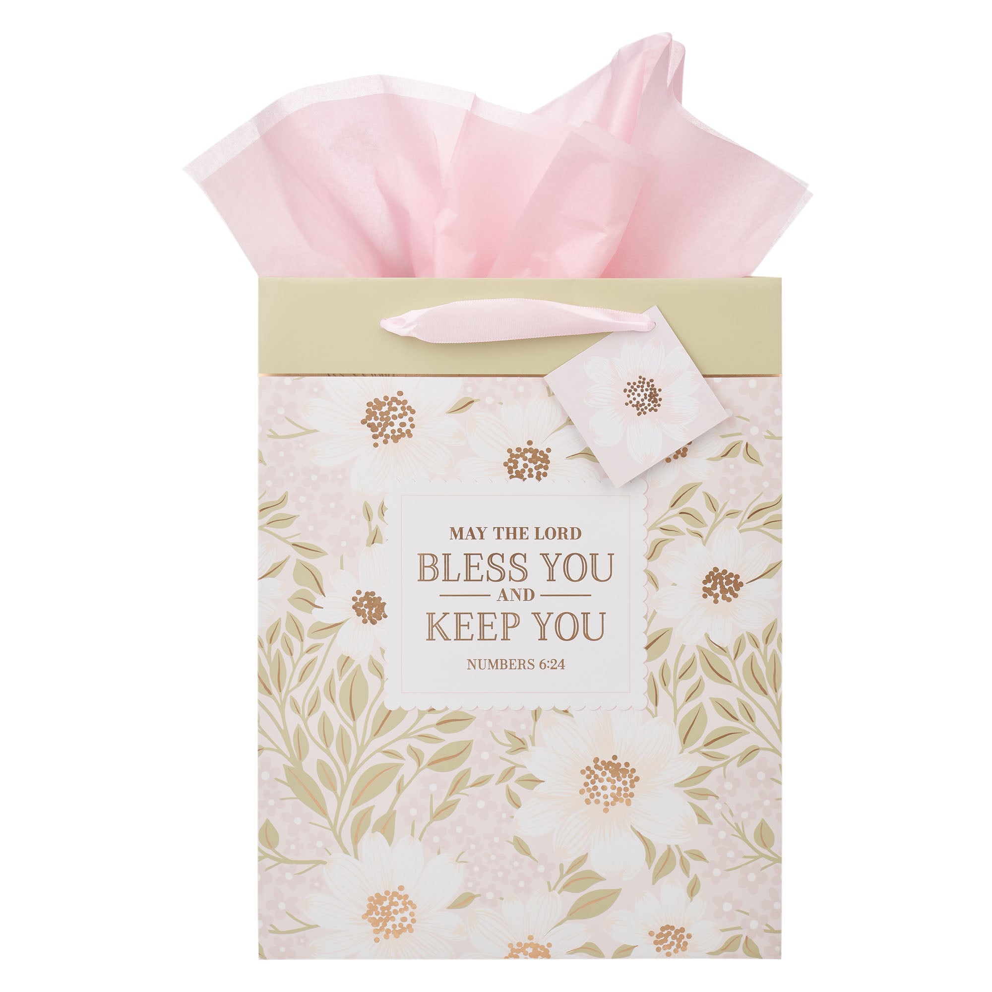 Gift Bag, Large Portrait (Bless and Keep You Blush Bloom Collection)
